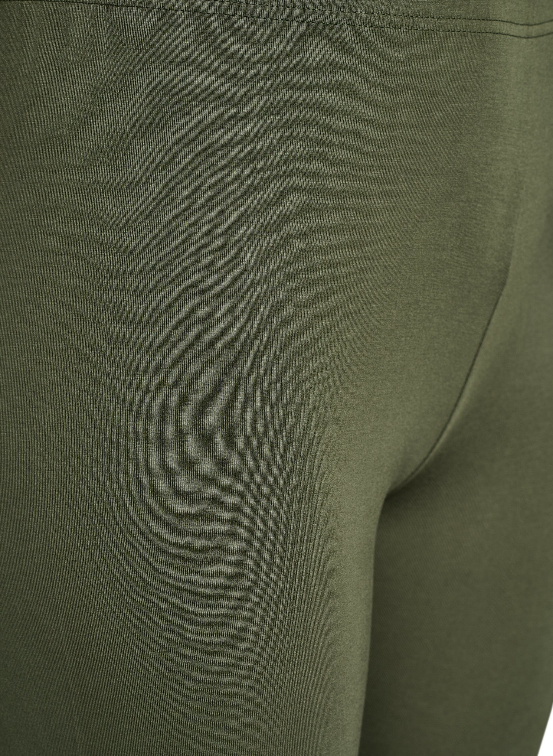 ZizziBasis 3/4 leggings i viskose, Gr&oslash;n, Packshot image number 2
