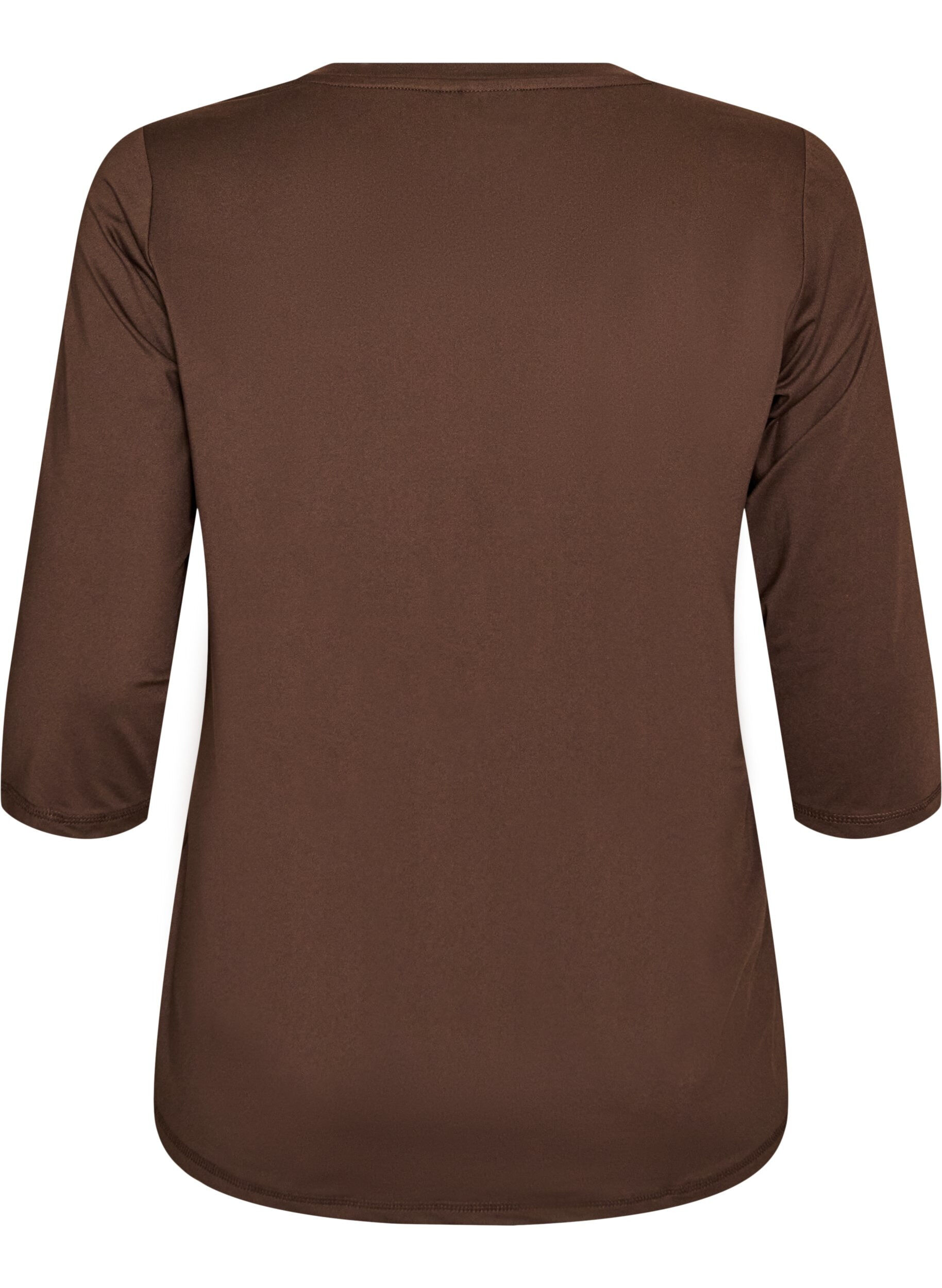 ZizziTr&aelig;ningsbluse med 3/4 &aelig;rmer, Brun, Packshot image number 1