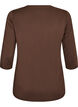 Tr&aelig;ningsbluse med 3/4 &aelig;rmer, Brun, Packshot image number 1