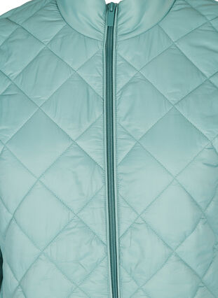 Quiltet letvægts jakke med lynlås og lommer , Sagebrush Green, Packshot image number 2