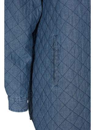 Mønstret jakke med knapper og lommer, Blue denim, Packshot image number 3
