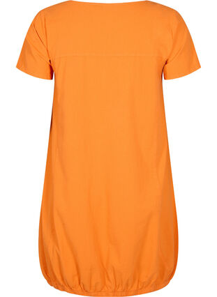 Kortærmet kjole i bomuld, Orange Tiger, Packshot image number 1