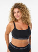 Bh top i bomuld med regulerbare stropper, Sort, Model image number 0