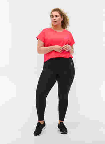 Ensfarvet trænings t-shirt, Diva Pink, Model image number 2
