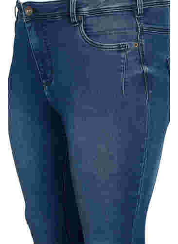 Cropped Amy jeans med lynlås, Dark blue denim, Packshot image number 2