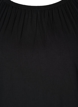 Kortærmet viskose t-shirt med elastik , Black, Packshot image number 2
