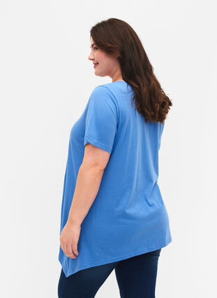 Bomulds t-shirt med korte ærmer, Ultramarine HEAVENLY, Model image number 1