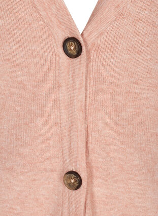 Kort strik cardigan med knapper, Rose Smoke Mel, Packshot image number 2