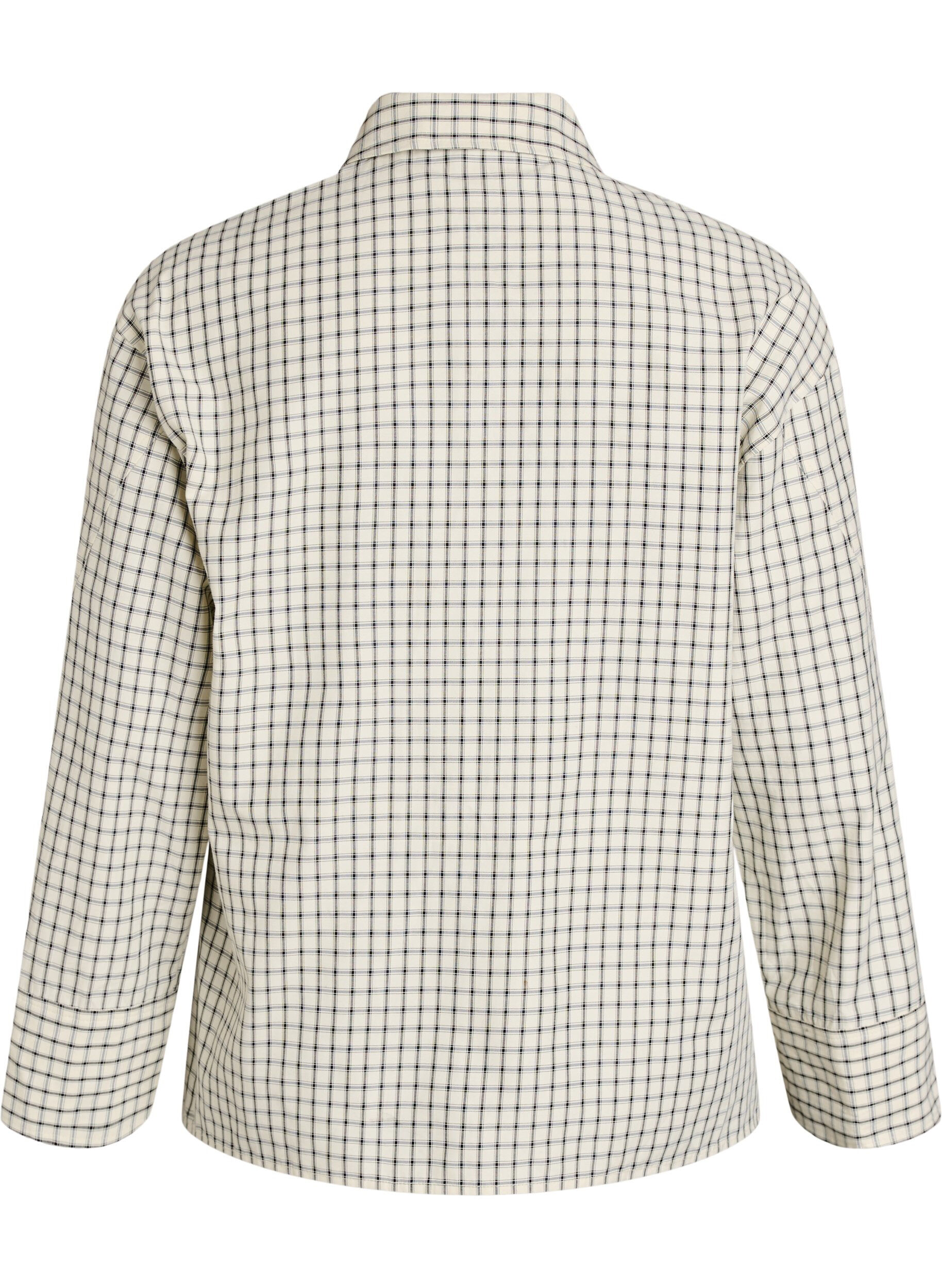 ZizziTernet skjorte med brystlomme, Hvid, Packshot image number 1
