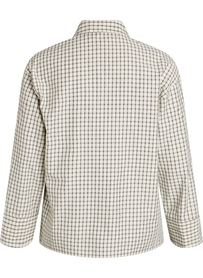 Ternet skjorte med brystlomme, Hvid, Packshot image number 1