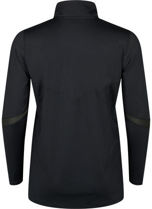 Baselayer bluse med lommer og mesh, Black, Packshot image number 1