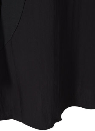 Kortærmet viskose kjole med lommer, Black, Packshot image number 3