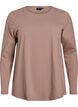 Basis jerseybluse med lange &aelig;rmer, Brun, Packshot image number 0