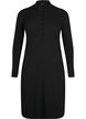 Tætsiddende kjole med huldetaljer, Black, Packshot image number 0