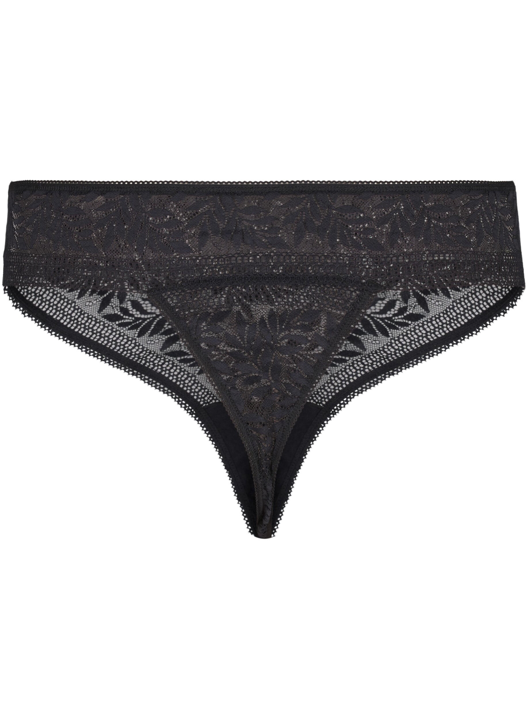 Zizzi Blonde g-streng med regul&aelig;r talje, Black, Packshot image number 1