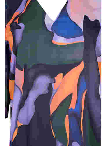 Printet tunika med 3/4 ærmer og v-hals, Big Scale Print, Packshot image number 2