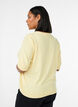 Finstrikket bluse med korte &aelig;rmer, Gul, Model image number 2
