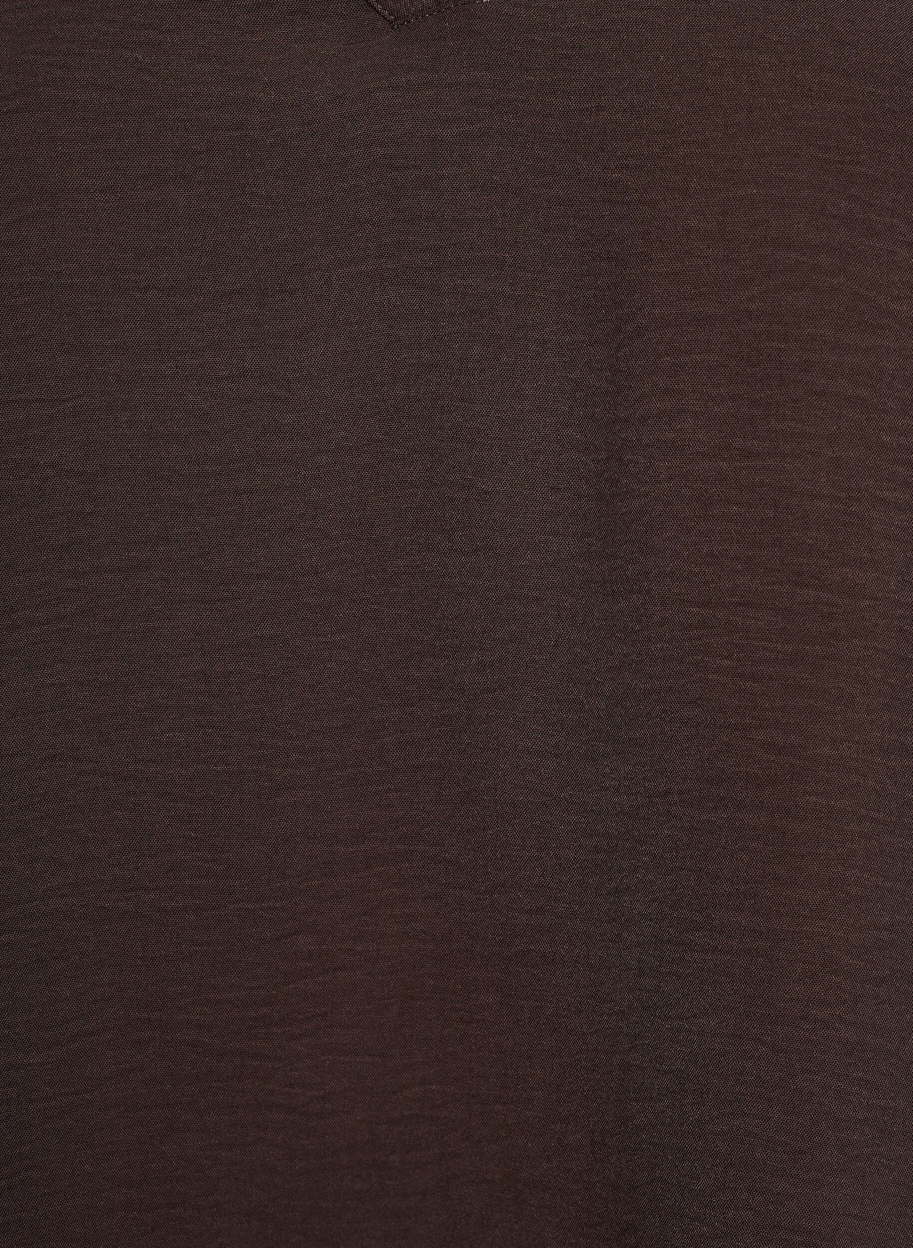 Zizzi Bluse med smock manchetter og V-udsk&aelig;ring, Brun, Packshot image number 2