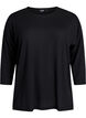 Jerseybluse med 3/4 &aelig;rmer, Sort, Packshot image number 0