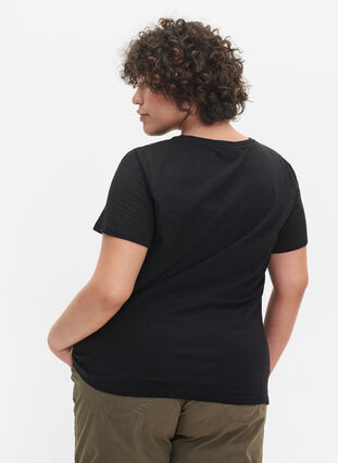 2-pak kortærmet t-shirt i bomuld, Black, Model image number 1