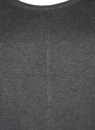 Strikket tunika i viskoseblanding, Dark Grey Melange, Packshot image number 2