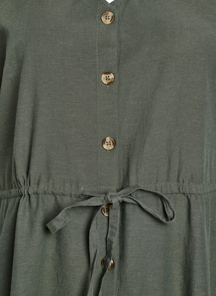 Maxikjole med knapper og bindebånd, Grøn, Packshot image number 2