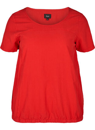 Bluse med korte ærmer, Lipstick Red, Packshot image number 0