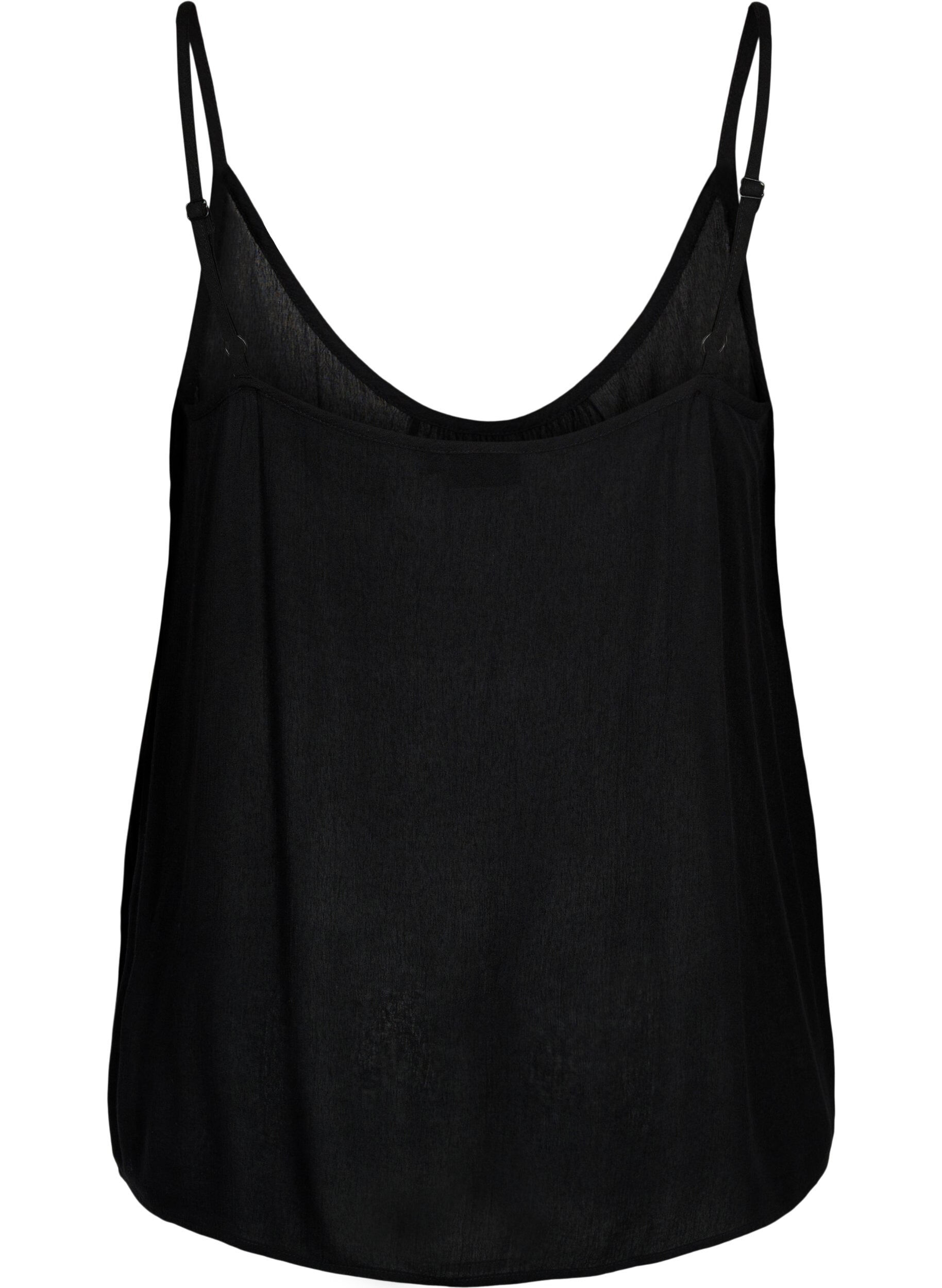 ZizziStrop top i viskose, Sort, Packshot image number 1
