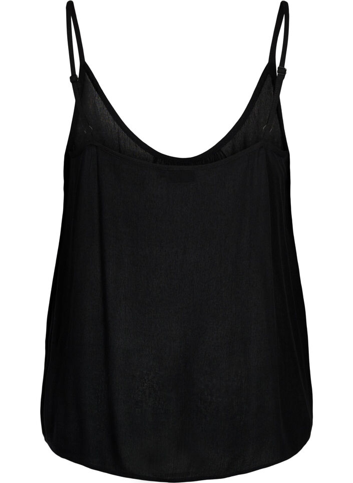 Strop top i viskose, Sort, Packshot image number 1