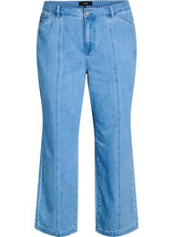 Kiana jeans med straight fit og markante syninger, Blå