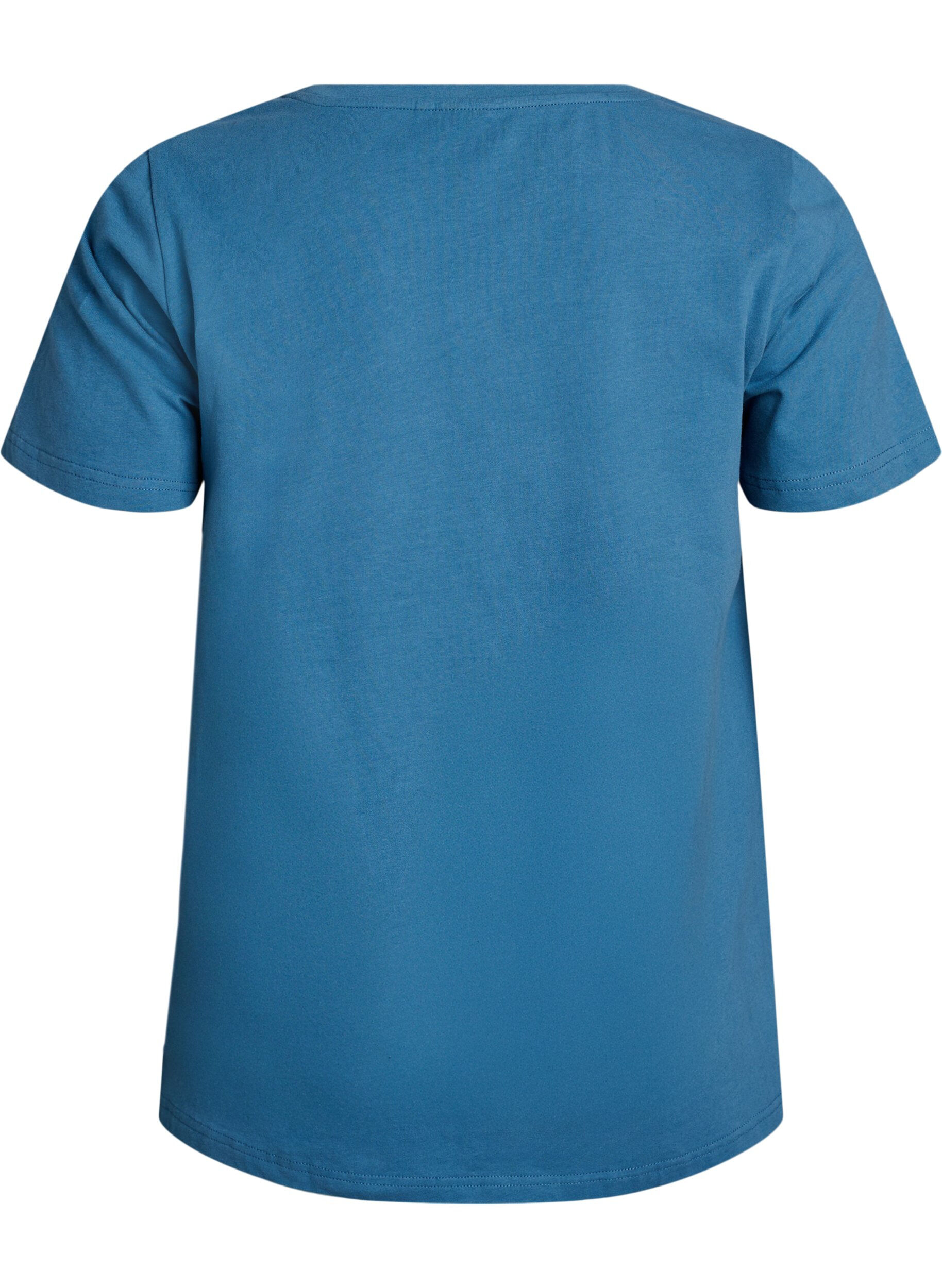 ZizziEnsfarvet basis t-shirt i bomuld, Gr&aring;, Packshot image number 1