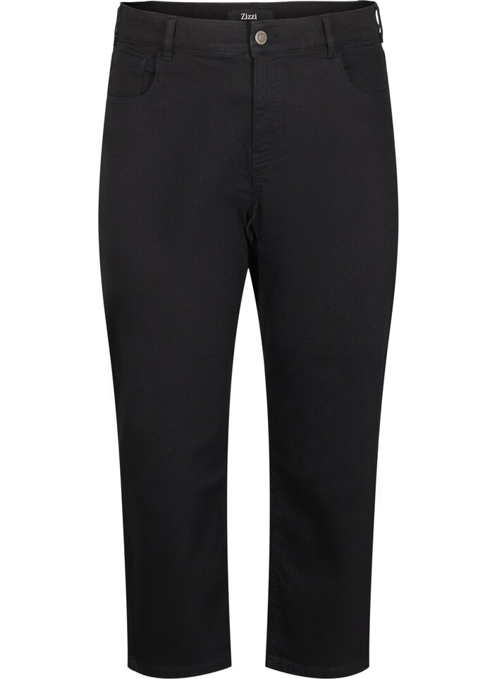 Cropped Vera jeans med straight fit, Sort, Packshot image number 0