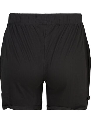 Løse shorts i bomuld, SOLID BLACK, Packshot image number 1