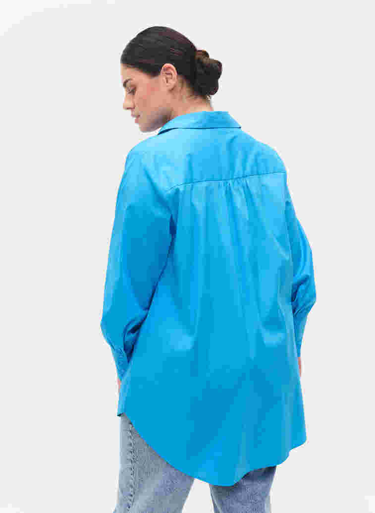 Langærmet skjorte med høj cuff, Dresden Blue, Model image number 1
