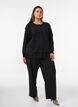 Cardigan med bred blondekant, Sort, Model image number 1