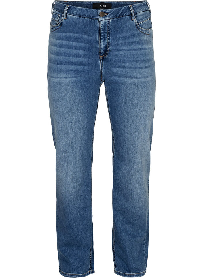 Højtaljede regular fit Gemma jeans, Light blue denim, Packshot image number 0