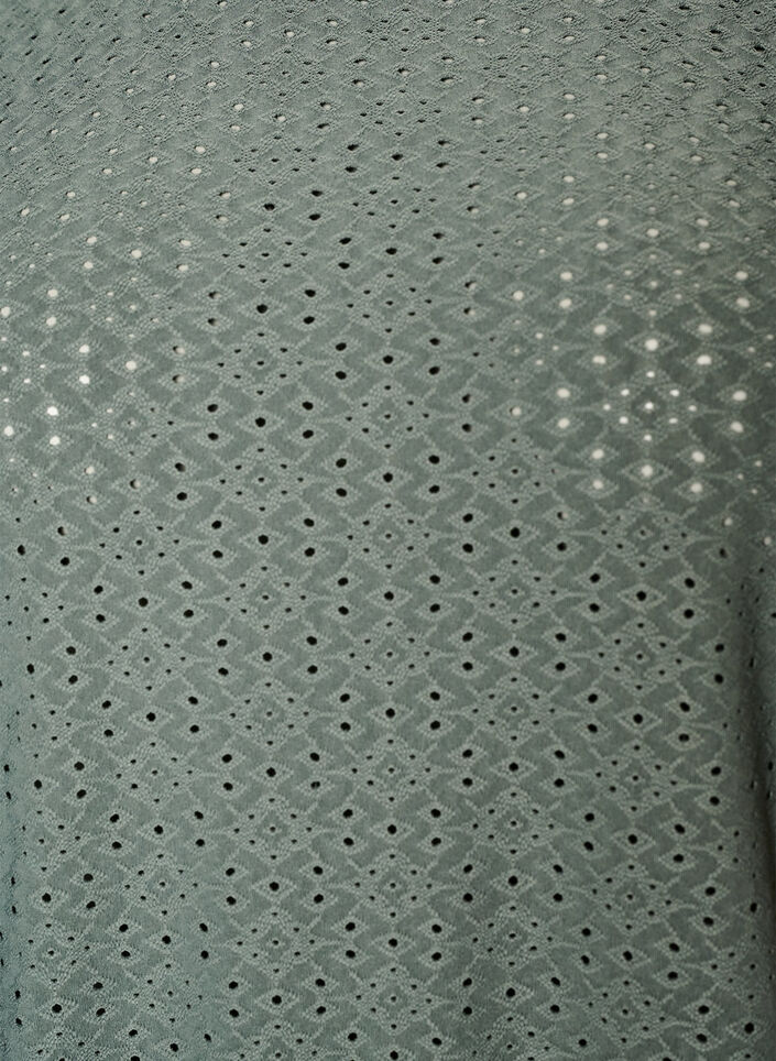 Bluse med hulm&oslash;nster og ballon-effekt, Gr&oslash;n, Packshot image number 2