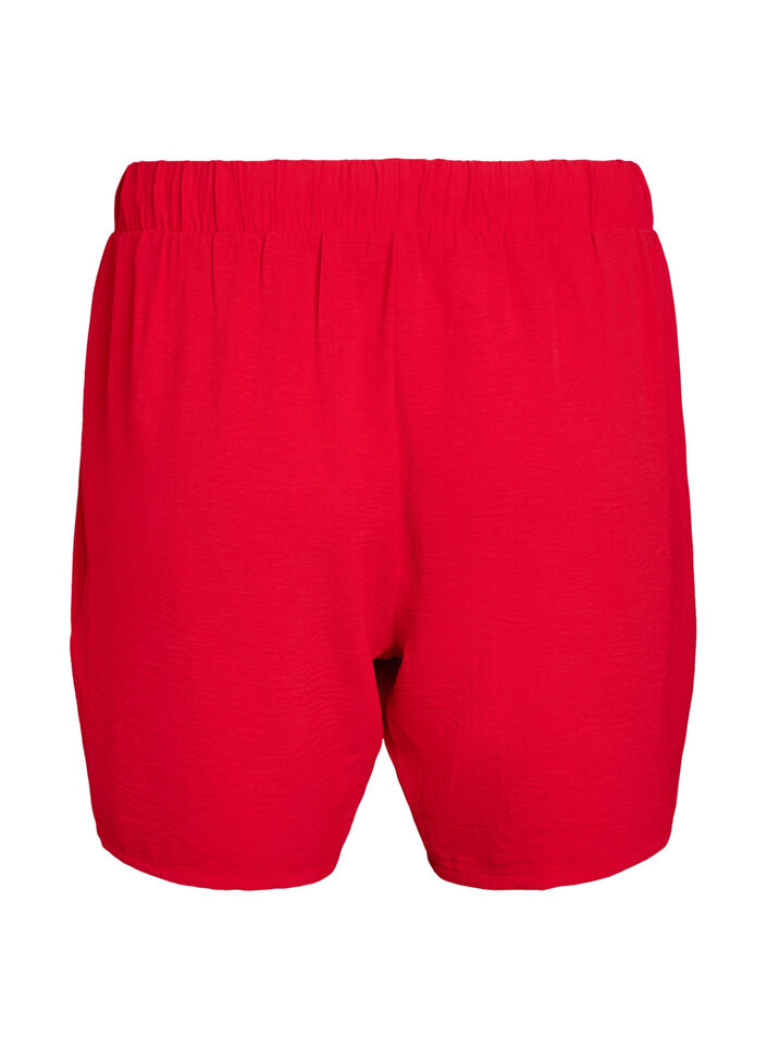Shorts med lommer og elastik i taljen, R&oslash;d, Packshot image number 1