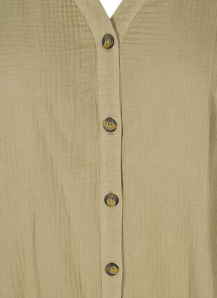 Bomulds skjorte med justerbar bund, Aloe, Packshot image number 2