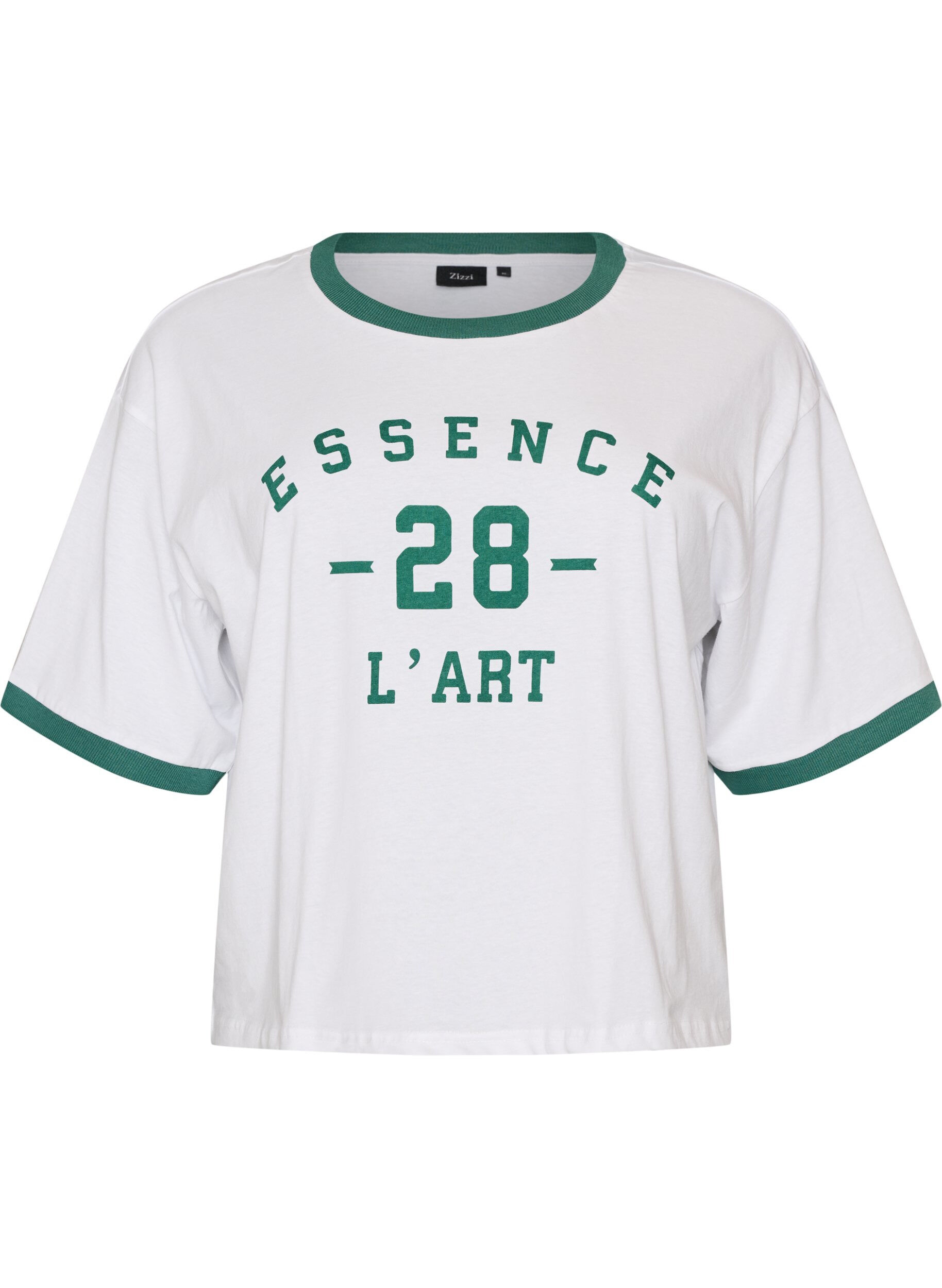 T-shirt i bomuld med tekstmotiv og boxy fit