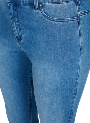 Cropped Amy jeans med perledetalje, Blue denim, Packshot image number 2