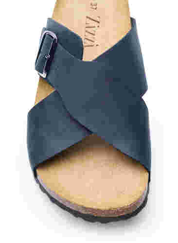 Læder sandal med bred pasform , Black, Packshot image number 2