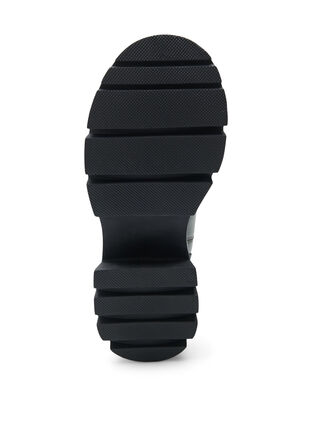Wide fit læderstøvle med lang skaft og elastik, Deep Depths, Packshot image number 3