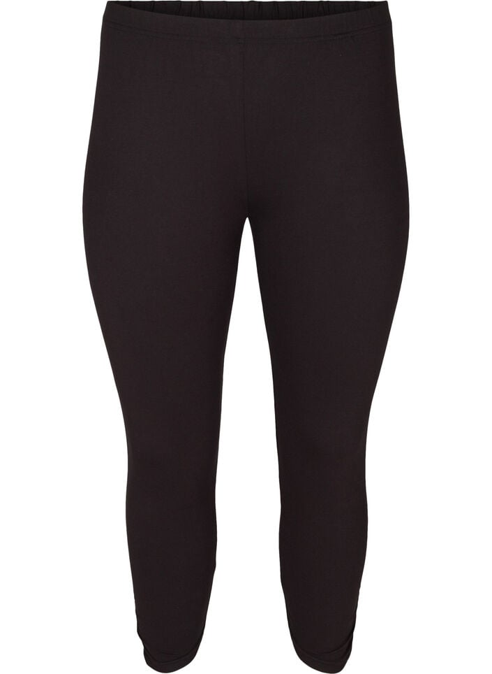 Basis 3/4 leggings med rynkedetalje , Sort, Packshot image number 0