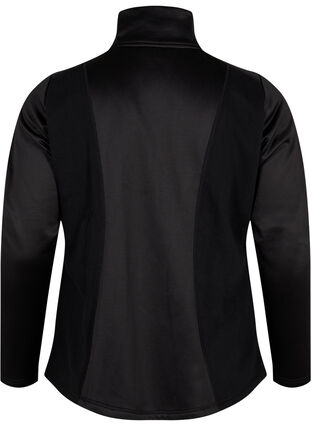 Sportscardigan med lynlås og høj hals, Black, Packshot image number 1
