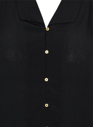 Viskose skjorte med 3/4 ærmer, Black, Packshot image number 2