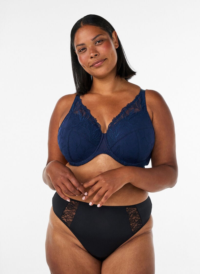 Vatteret blonde bh med b&oslash;jle, Bl&aring;, Model image number 1