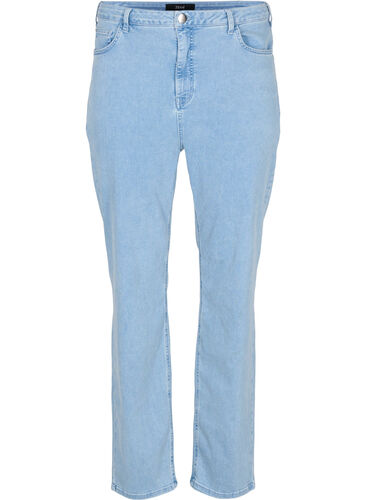 Ekstra højtaljet Megan jeans , Light blue, Packshot image number 0