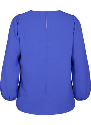 Bluse med pufærmer, Royal Blue, Packshot image number 1