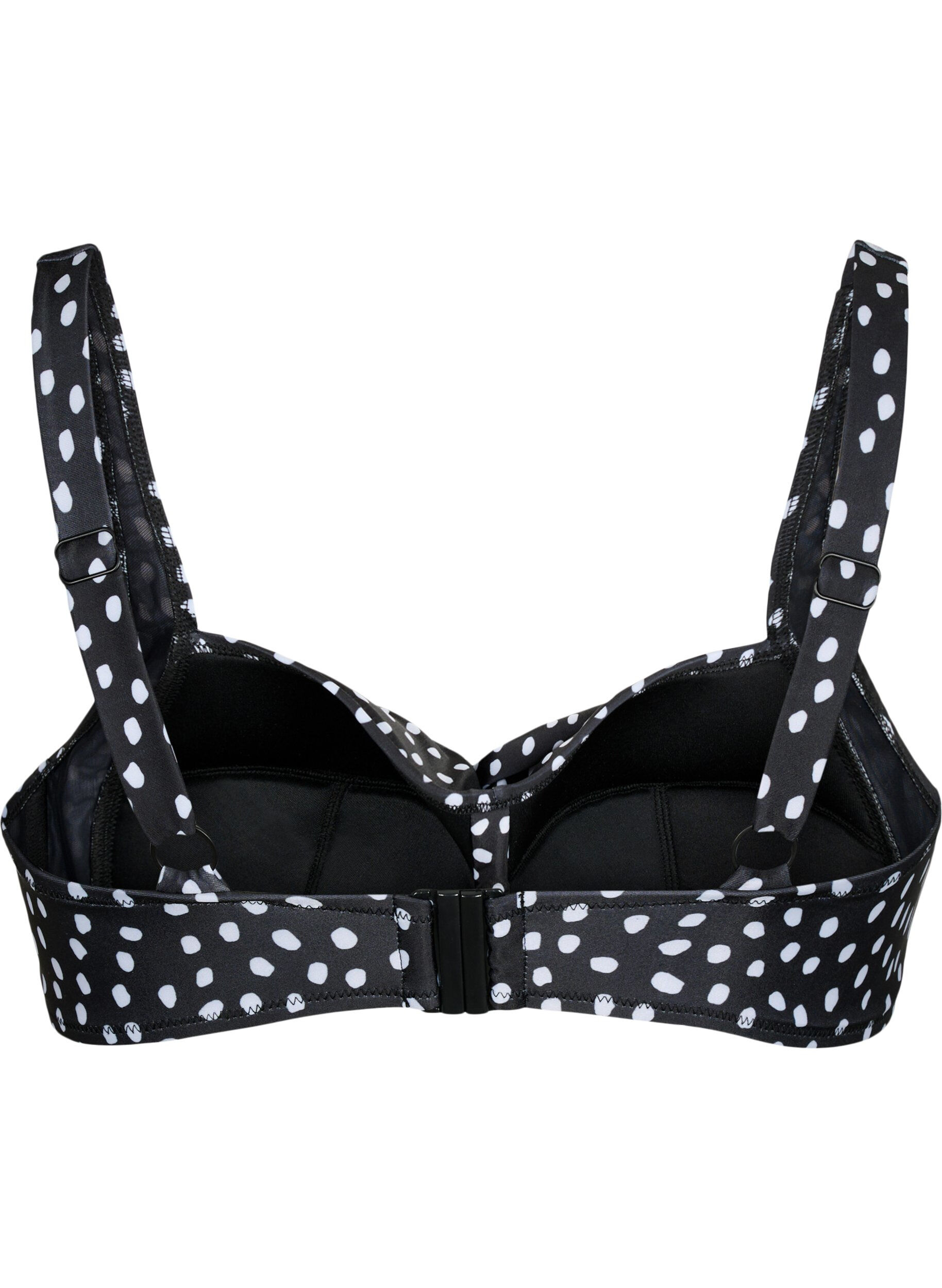 Zizzi Printet bikini overdel, Black White Dot, Packshot image number 1
